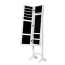 Attractive Rectangle Mirrored Jewelry Cabinet-White