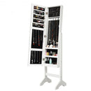 Attractive Rectangle Mirrored Jewelry Cabinet-White