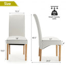 Set of 2 Dining Chairs with Rubber Wood Legs-Beige