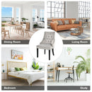 Modern Upholstered Button-Tufted Dining Chair with Naild Trim-Gray