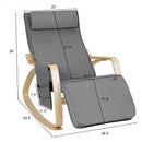 Relax Adjustable Lounge Rocking Chair with Pillow and Pocket