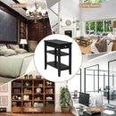 3-Tier Side End Table with Drawer Double Shelf-Black