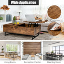 43" Lift Top Coffee Table with Storage Compartment and Metal Frame -Coffee