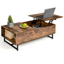 43" Lift Top Coffee Table with Storage Compartment and Metal Frame -Coffee