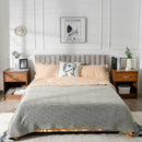 2 Pieces Nightstand with Storage Drawer and Cabinet-Brown