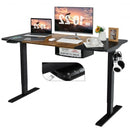 55" x28" Electric Standing Desk with USB Port Black-Black