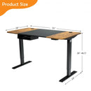 55" x28" Electric Standing Desk with USB Port Black-Brown