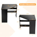 Corner Computer Desk Triangle Writing Workstation with Storage Shelf-Black