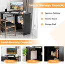 Corner Computer Desk Triangle Writing Workstation with Storage Shelf-Black