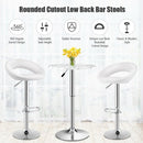 Set of 2 Bar Stools Adjustable PU Leather Swivel Chairs-White