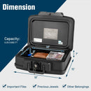 Space-Saving and Waterproof 30 Minute Fire Safe Box with Lock and Handle-Black