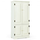 Accent Floor Storage Cabinet with Adjustable Shelves Antique 2-Door-White