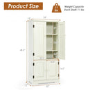 Accent Floor Storage Cabinet with Adjustable Shelves Antique 2-Door-White