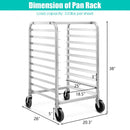10 Sheet Aluminum Rolling Bakery Pan Rack