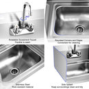 Stainless Steel Sink Wall Mount Hand Washing Sink with Faucet and Side Splash