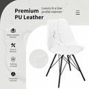 Set of 2 Mid Century Modern Side Chairs with PU Seat-White