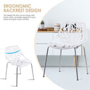 Set Of 6 Accent Armless Plastic Dining Side Chairs