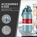 44oz Vacuum Insulated Leakproof Stainless Steel Sports Water Bottle-Gray