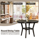 42 Inch 2-tier Round Dining Table with Storage Shelf