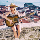 40" Full Size Cutaway Acoustic Guitar Starter Guitarra Bundle Kit -Coffee