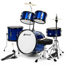 16 Inch 5-Piece Complete Kids Junior Drum Set Children Beginner Kit-Blue