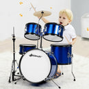 16 Inch 5-Piece Complete Kids Junior Drum Set Children Beginner Kit-Blue