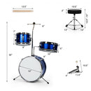 5-Piece Junior Drum Set with 5 Drums-Blue