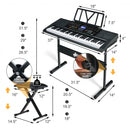 61-Key Electronic Keyboard Piano Set with Full Size Lighted Keys