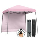 10 x 10 Feet Pop Up Tent Slant Leg Canopy with Detachable Side Wall-Pink
