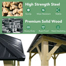 10' x 10' Patio Hardtop Gazebo with Double Steel Roof for Outdoor-Gray