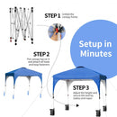 8' x 8' Outdoor Pop Up Tent Canopy Camping Sun Shelter with Roller Bag-Blue