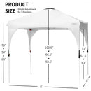 8' x 8' Outdoor Pop Up Tent Canopy Camping Sun Shelter with Roller Bag-White