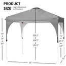 10' x 10' Outdoor Pop-up Camping Canopy Tent with Roller Bag-Gray