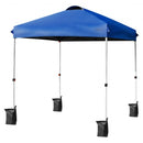 6.6' x 6.6' Outdoor Pop Up Camping Canopy Tent with Roller Bag-Blue