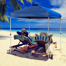 6.6' x 6.6' Outdoor Pop Up Camping Canopy Tent with Roller Bag-Blue