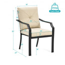 4 Pieces Outdoor Dining Chairs with Removable Cushions and Rustproof Steel Frame-Beige