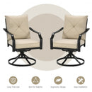 Set of 2 Patio Swivel Dining Chairs with Cushions