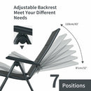 2 Pieces Patio Folding Dining Chairs Aluminum Padded Adjustable Back-Gray