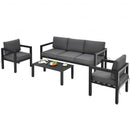 4-Piece Outdoor Furniture Set for Backyard and Poolside-Gray