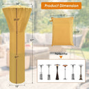 Patio waterproof heater cover with zipper and storage bag-Beige