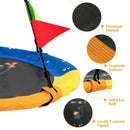 4 Inch Flying Saucer Tree Swing with Hanging Straps Monkey-Yellow