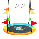 40" Indoor Outdoor Flying Saucer Tree Swing with Hanging Strap