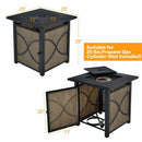 25 Inch 40000 BTU Propane Fire Pit Table with Lid and Fire Glass