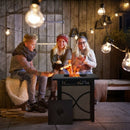 25 Inch 40000 BTU Propane Fire Pit Table with Lid and Fire Glass