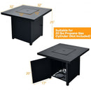 32 Inch 40000 BTU Propane Fire Pit Table with Lid and Fire Glass