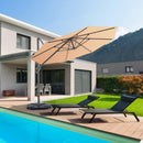 11ft Patio Offset Umbrella with 360° Rotation and Tilt System-Beige