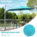 11ft Patio Offset Umbrella with 360° Rotation and Tilt System-Turquoise