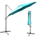 11ft Patio Offset Umbrella with 360° Rotation and Tilt System-Turquoise