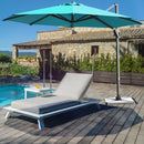 11ft Patio Offset Umbrella with 360° Rotation and Tilt System-Turquoise