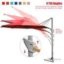 11ft Patio Offset Umbrella with 360° Rotation and Tilt System-Wine